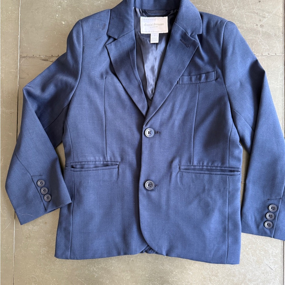 Boys Navy Blue Suit - Blazer, Vest, Pants - Size 7
